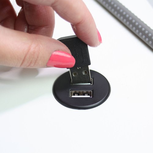 Powerdot Micro  30 mm USB,vit,svart metall