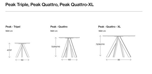 Peak Quattro kvadratiskt 70 x 70 cm
